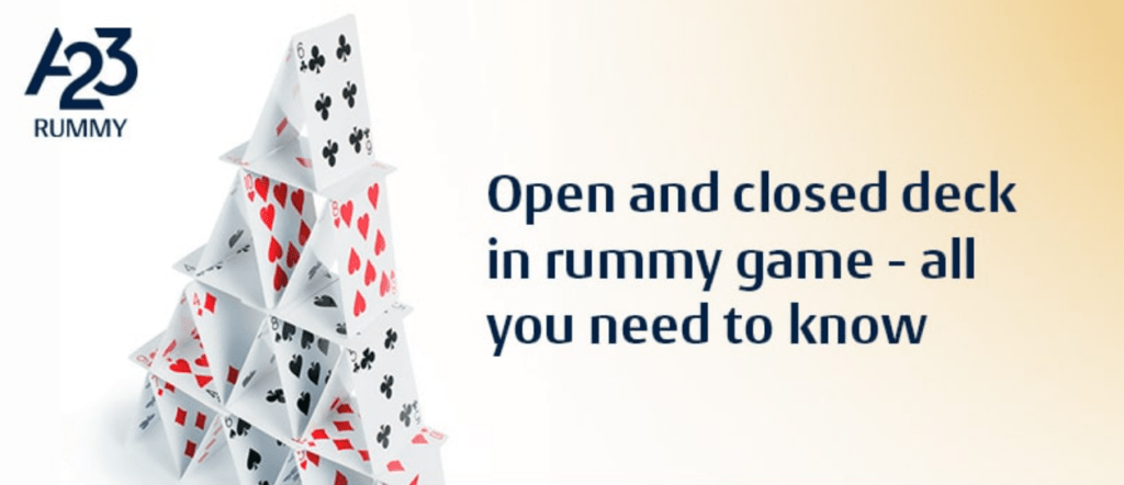 Open discard pile and closed deck used during standard rummy turn flow