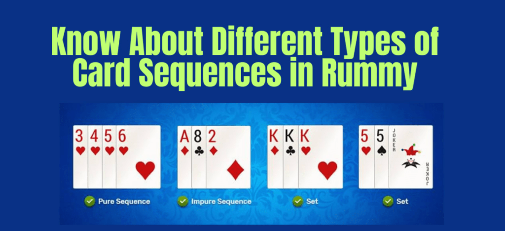 Pure sequence of same suit cards displayed clearly in Rummy 91 gameplay