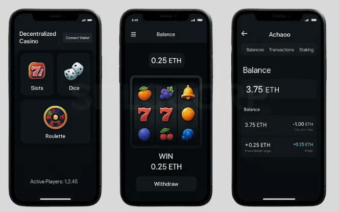 Mobile betting platform showing crypto casino games and live sportsbook markets