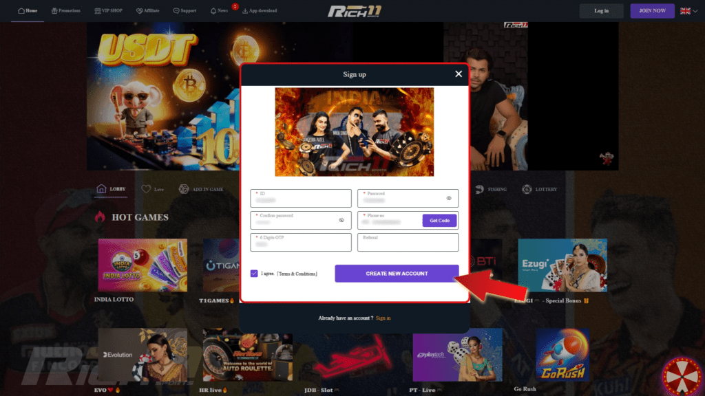 IPL cricket betting markets available on Rich11 sports betting app