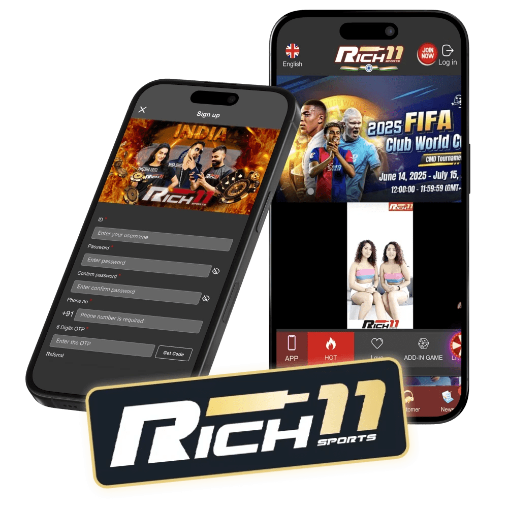 Rich11 account login and registration flow optimized for smartphones