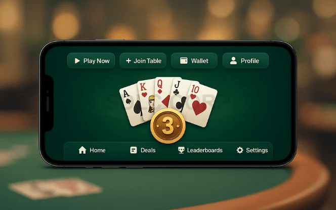 Digital rummy gameplay emphasizing quick decisions and clean structure