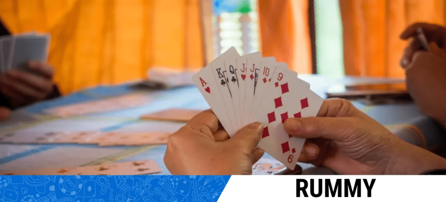 Traditional Indian rummy game played with physical cards in home setting